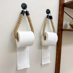Dérouleurs de papier toilette,Porte - Papier Hygiénique Mural Autocollant en Corde de Chanvre
