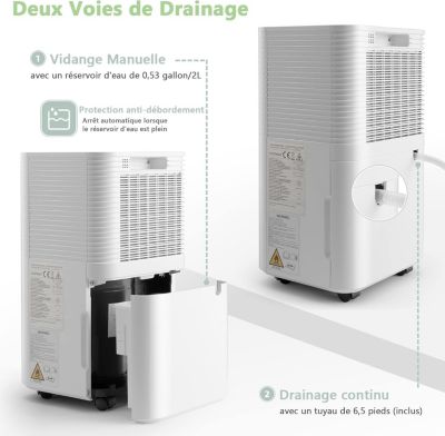 Déshumidificateur électrique 15L/Jour, 3 Modes, Minuterie 24H, 2 — free download