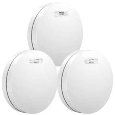 Détecteur de fumée/chaleur connectable Aroha Link - Batterie 10 ans - Capteur de fumée interconnecté - Alarme incendie - Pack de 3