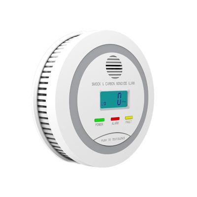 Détecteur de fumée et de monoxyde de carbone, alarme combinée 2 en 1,détecteur de fumée et détecteur de CO à piles avec écran LCD