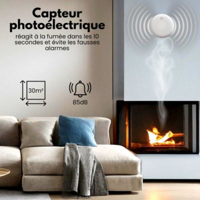 Dtecteur de fume et de monoxyde de carbone Aroha Safety Pro - Batterie 10  ans - Alarme incendie