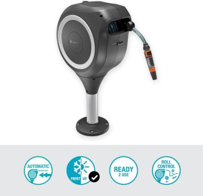 Dévidoir automatique pour terrasse RollUp M 20 m GARDENA bleu turquoise 18615-20