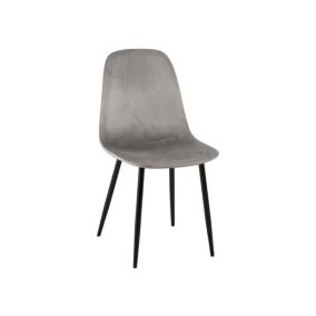 Dacampor Chair, Fauteuil recouvert de velours, Chaise de salle à manger rembourrée, Siège de réunion, 45x56h87 cm, Gris