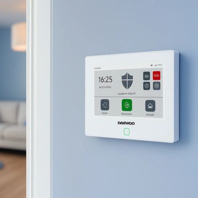 Daewoo - Alarme Maison WiFi + GSM Sans Fil Touch AM343 - Sans Abonnement - Kit Complet avec Caméras Full HD Intérieure/Extérieure