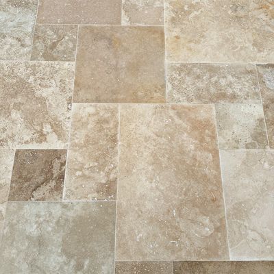 Dallage Travertin Mix 1er choix grand format - vieilli - PIERRE ET PARQUET - OPUS 60 x ép. 1,5 cm