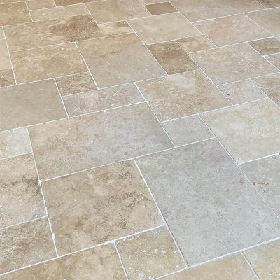 Dallage Travertin Mix 1er choix - vieilli - PIERRE ET PARQUET - OPUS 40 x ép. 1,2 cm