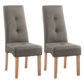 DALLAS - Lot de 2 Chaises Taupe et Pieds