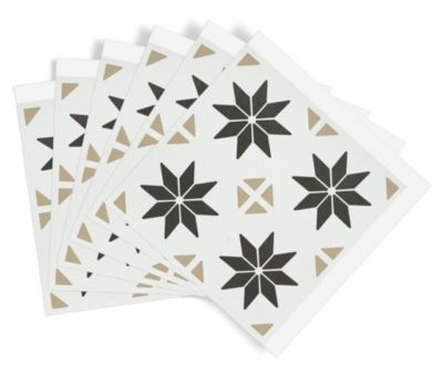 Dalle adhésive murale Wall Tiles DC FIX Carreaux de ciment étoiles L.30,5 x l.30,5 cm vendue par 6 pièces