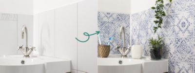 Dalle adhésive murale Wall Tiles DC FIX Carreaux de ciment vintage L.30,5 x l.30,5 cm vendue par 6 pièces