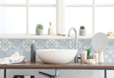 Dalle adhésive murale Wall Tiles DC FIX Carreaux de ciment vintage L.30,5 x l.30,5 cm vendue par 6 pièces