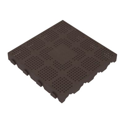Dalle autoportante clipsable ajourée jardin - 39 x 39 cm - Marron
