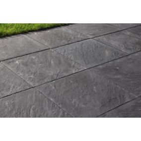 Dalle béton effet ardoise L. 50 cm x l. 50 cm gris anthracite