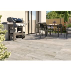 Dalle carrelage extérieur 2cm Rushmore effet bois 60 x 60 cm