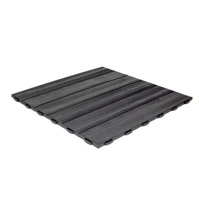 Dalle clipsable jardin "Effet bois"- 56x56 cm - Gris taupe