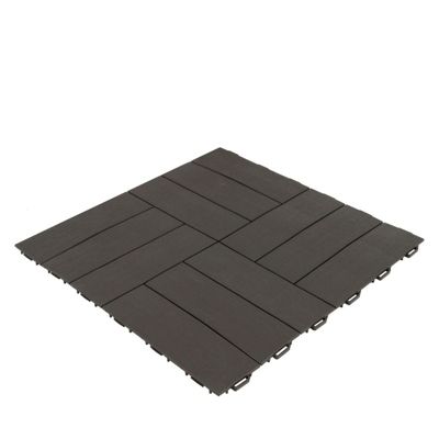 Dalle clipsable jardin finition bois "A l'italienne" - 56 x56 cm - Gris taupe