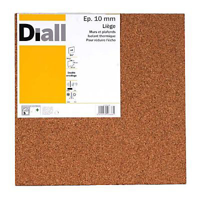 Dalle de liège DIALL - 50 x 50 cm ép.10 mm (vendu par lot de 4 dalles)