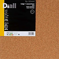 Dalle de liège et caoutchouc DIALL Isolmur 130 - 50 x 50 cm ép.13 mm (vendu par lot de 4 dalles)