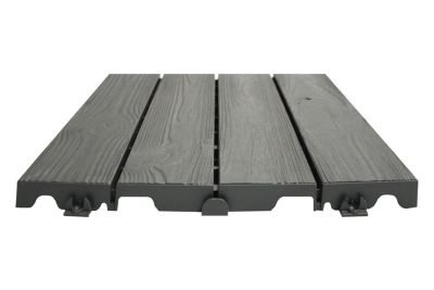 Dalle de terrasse clipsable gris anthracite 38 x 38 cm, ép. 25mm