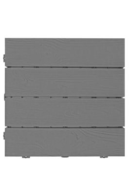 Dalle de terrasse clipsable gris anthracite 38 x 38 cm, ép. 25mm
