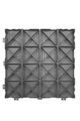 Dalle de terrasse clipsable gris anthracite 38 x 38 cm, ép. 25mm