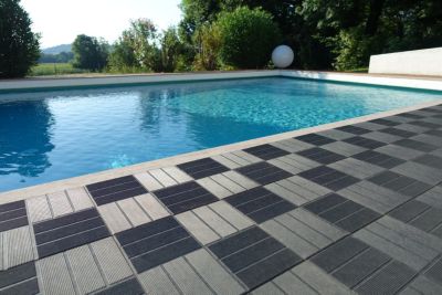 Dalle de terrasse composite anthracite LATERA Original 40x40x4,5 cm