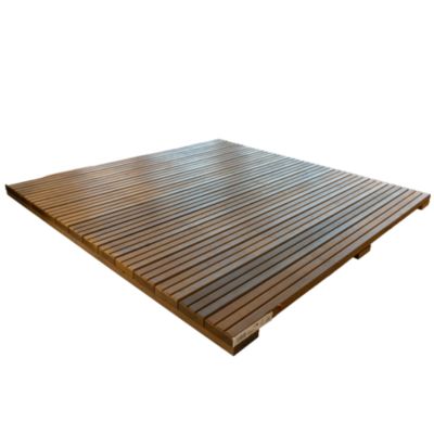 Dalle de terrasse en bois exotique d'Itauba L.100 x l.100 cm