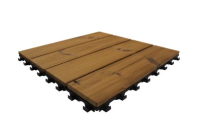 Dalle de terrasse en pin thermo-chauffée Smartdeck L.60 x l.60 cm, ép.25 mm