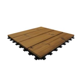 Dalle de terrasse en pin thermo-chauffée Smartdeck L.60 x l.60 cm, ép.25 mm