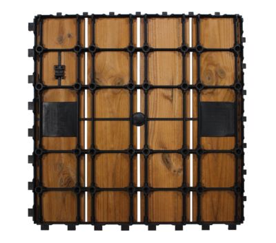 Dalle de terrasse en pin thermo-chauffée Smartdeck L.60 x l.60 cm, ép.25 mm