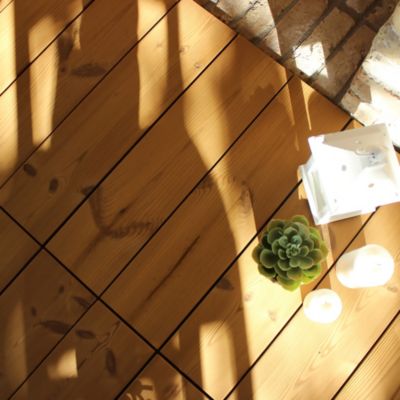 Dalle de terrasse en pin thermo-chauffée Smartdeck L.60 x l.60 cm, ép.25 mm