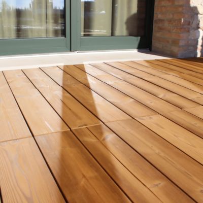 Dalle de terrasse en pin thermo-chauffée Smartdeck L.60 x l.60 cm, ép.25 mm