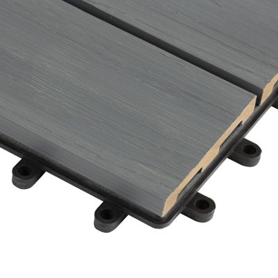 Dalle de Terrasse WPC Classic, Gris, 30 x 30 cm, 1 Pièce
