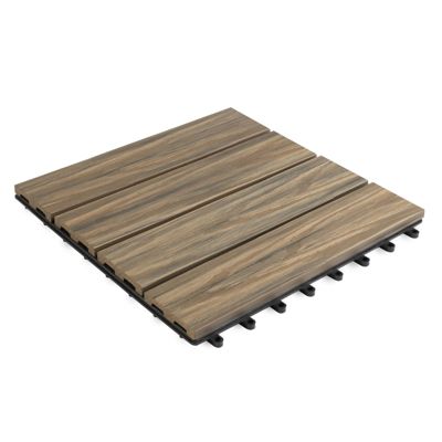 Dalle de Terrasse WPC Classic, Teck mix, 30 x 30 cm, 1 Pièce