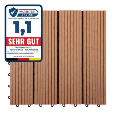 Dalle de Terrasse WPC Royal, Marron clair, 30 x 30 cm, 1 Pièce