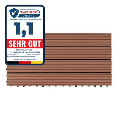 Dalle de Terrasse WPC Royal, Marron clair 60 x 30 cm, 1 Pièce