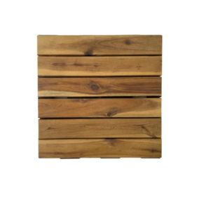 Dalle en bois acacia huilé Snap & Go (lot de 4) - Chêne moyen 30 x 30 cm