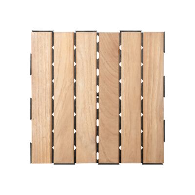 Dalle en bois teck naturel (lot de 4) - Miel 30 x 30 cm