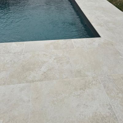 Dalle extérieure imitation travertin l.60xL.90 cm - Epaisseur 20 mm