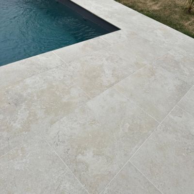 Dalle extérieure imitation travertin l.60xL.90 cm - Epaisseur 20 mm