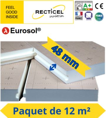Dalle isolant Polyuréthane 48 mm EUROSOL R2,20  Colis de 12,00 m²