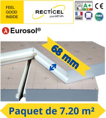 Dalle isolant Polyuréthane 68  mm EUROSOL R3,15  Colis de 7,20 m²