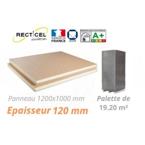 Dalle isolante polyurethane Eurosol - 120 mm - R 5.45 - Palette de 19,20 m² (16 dalles)