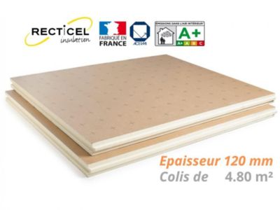 Dalle isolante polyurethane Eurosol - 120 mm - R 5.55 - Colis de 4.80 m² (4 dalles)