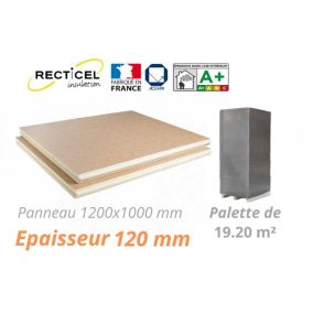 Dalle isolante polyurethane Eurosol - 120 mm - R 5.55 - Palette de 19,20 m² (16 dalles)
