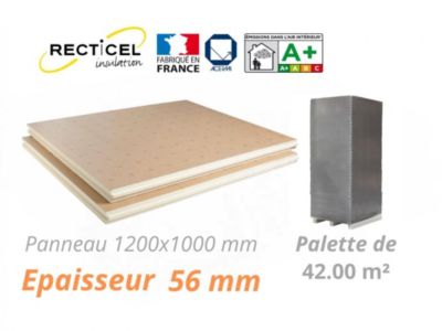 Dalle isolante polyurethane Eurosol - 56 mm - R 2.60 - Palette de 42 m² (35 dalles)