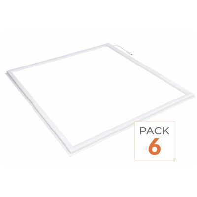 Dalle LED Cadre Lumineux 60x60 Slim 36W BLANC - Pack de 6 - Blanc Neutre 4000K - 5500K - SILAMP