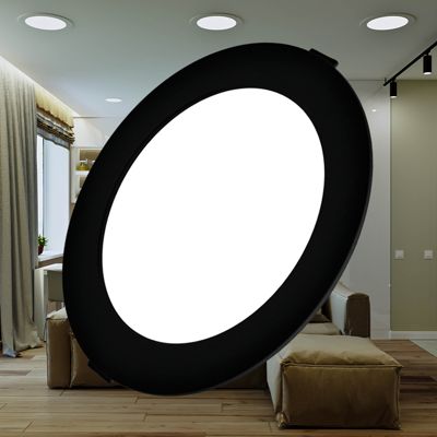 Dalle LED dimmable 18W 6500K 1800lm Noir IP40
