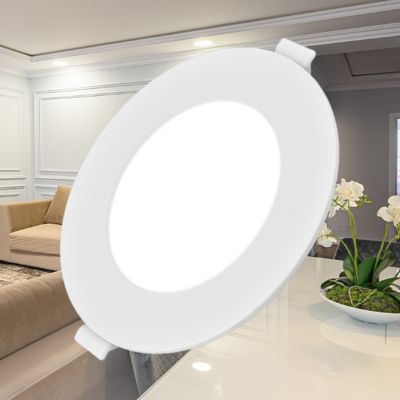 Dalle LED ronde extra plate 6W 3000K Diametre 128mm IP40