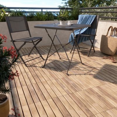 Bac Carré En Bois Douglas Pour Plante, L 40 X 40 X H 36 Cm - 3