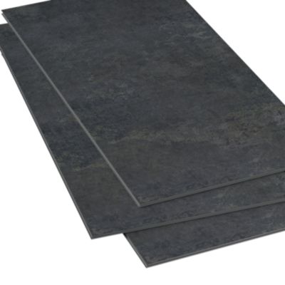 Dalle minérale composite clipsable Italo 80x40 cm décor béton anthracite GoodHome (vendue au carton)